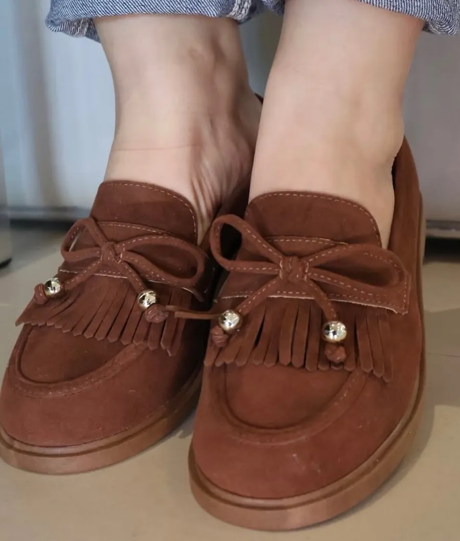 Mocassim Anacapri com franja Marrom